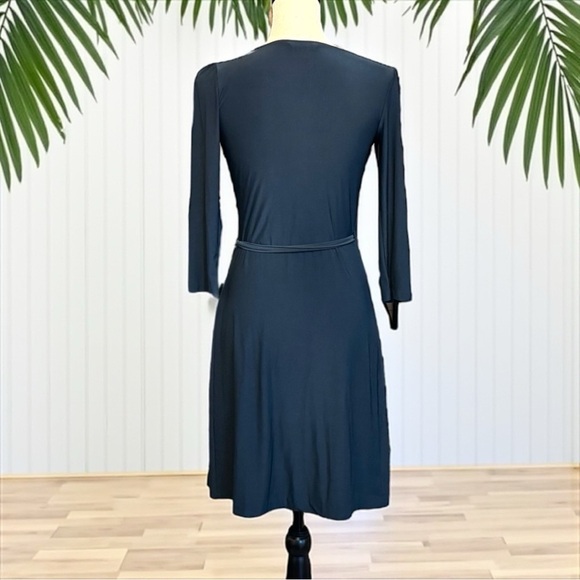Express Dark Blue Wrap Dress - XS | Classic Style | Midi | Staple | Timeless - Picture 3 of 11